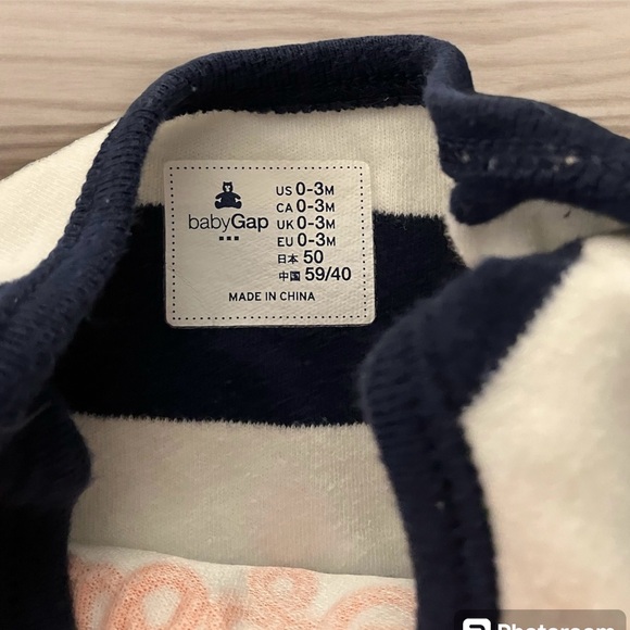 3/$22 Baby Gap & Baby V Diaper Shirt Set of 2 Jump Frog Striped Short Sleeve - Picture 3 of 7